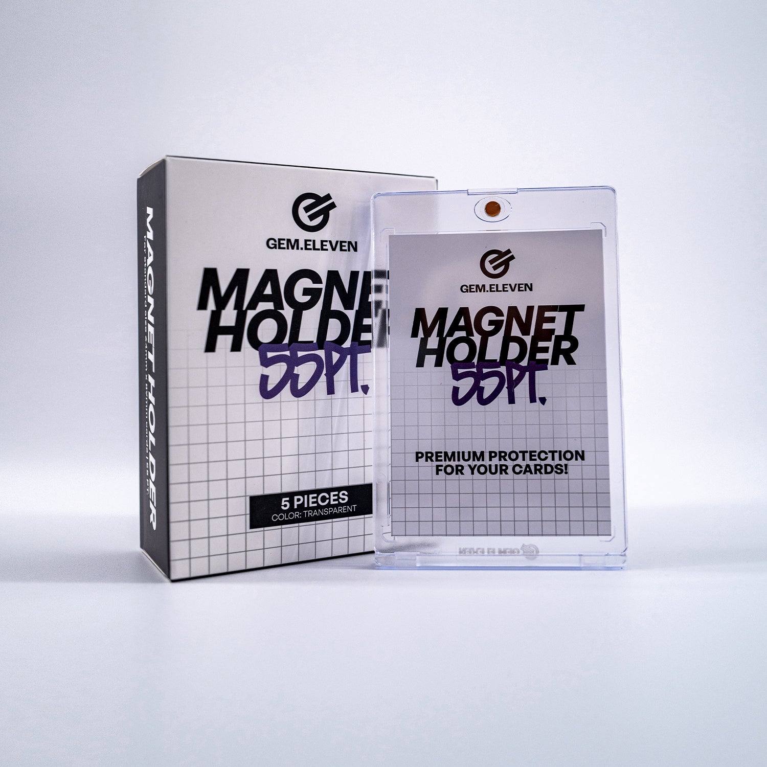 Gem.Eleven Magnetic Card Holder – UV Acryl Case – 35PT/55PT (5er-Pack)