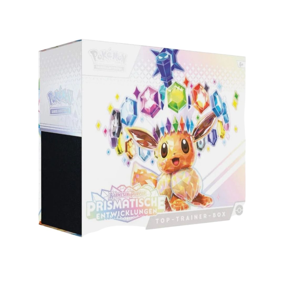 Pokémon Prismatische Entwicklungen Top Trainer Box versiegelt TCG