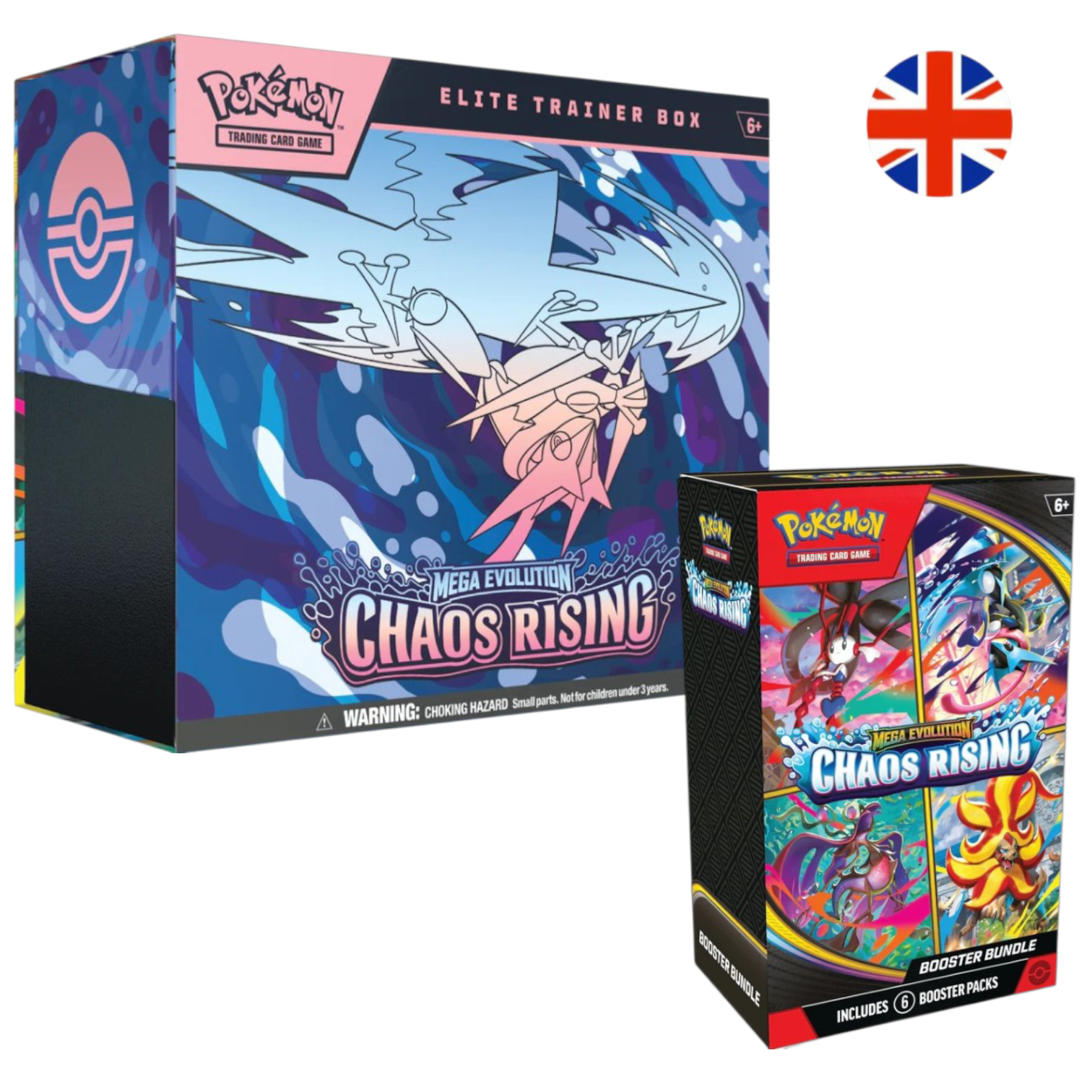 Bundle Elite Trainer Box und Boosterbundle Mega Evolution - Chaos Rising (ENG)